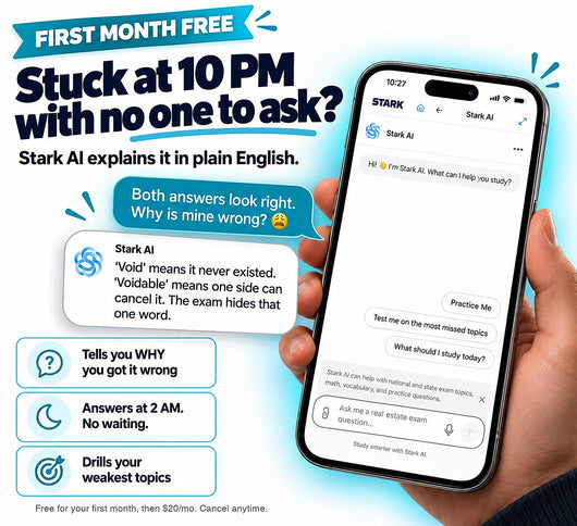 Stark AI exam tutor in the Stark app, first month free